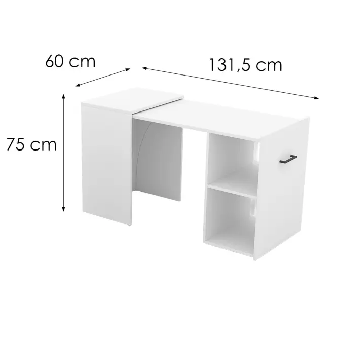 Písací stôl Smart Biely,2