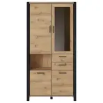 Vitrína 4d2s Aktiv 13 Dub Taurus/Čierna
