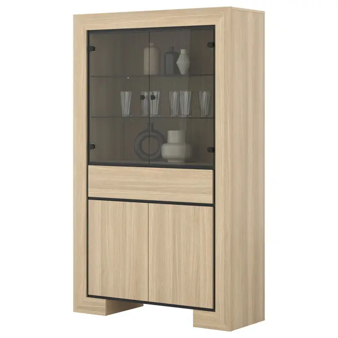 Vitrína 4d1s Cuba Ii 13 Dub Sambal/Čierna