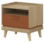 Nočný stolík Scandi 22 Dub Olej/Tehlová