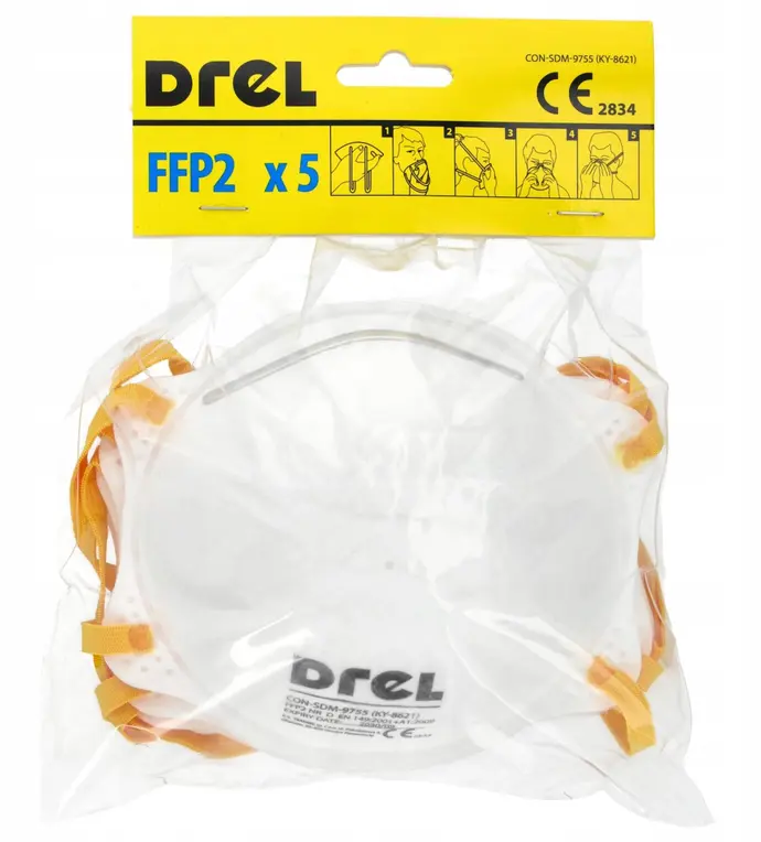 Filtračná polomaska ​​triedy FFP2, 5 ks.