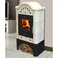 Pec oceľovo-kachľová Bergento II drab 6 kW