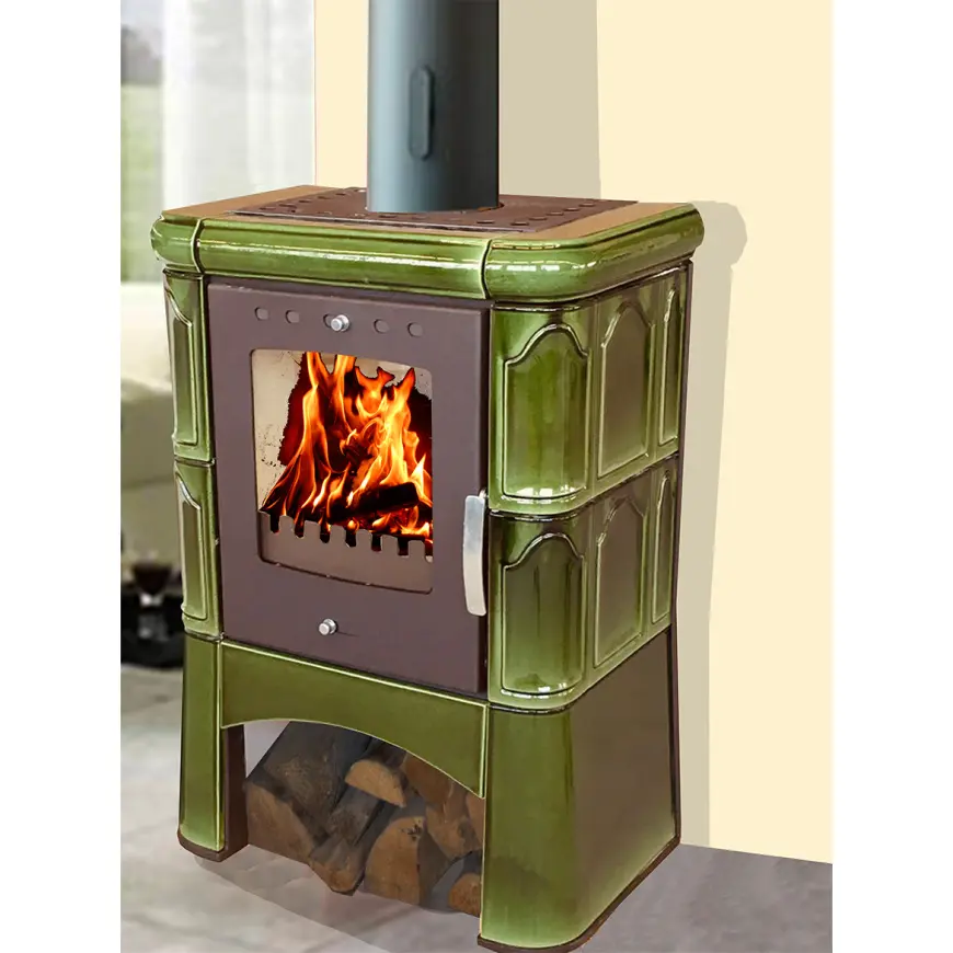 Pec oceľovo-kachľová Picollo II grassgreen 6 kW