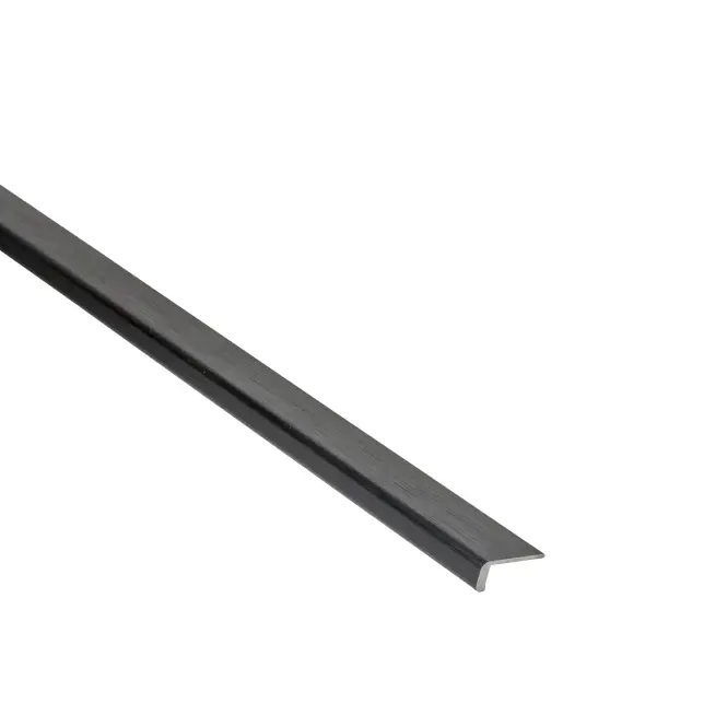 Profil hliník čierny brúsený ukončovací 6x18x1mm 1m