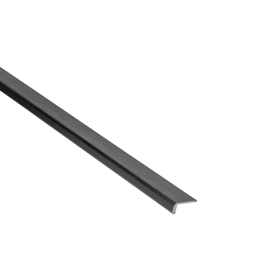 Profil hliník čierny brúsený ukončovací 6x18x1mm 1m