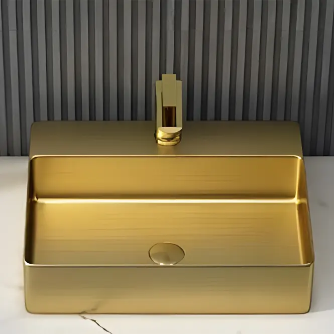 Umývadlo na dosku Rectangle gold 1/0