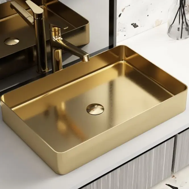 Umývadlo na dosku Rectangle gold