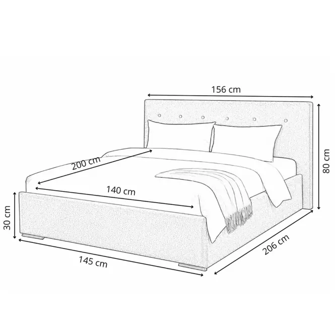 Posteľ Mila 140x200 Lincoln 01ln biely,4