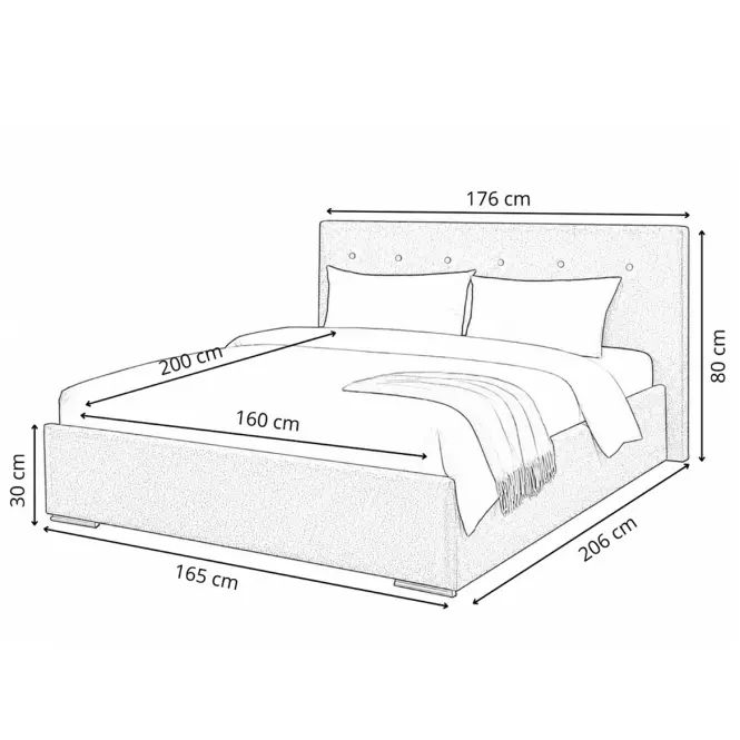 Posteľ Mila 160x200 Lincoln 01ln biely,5