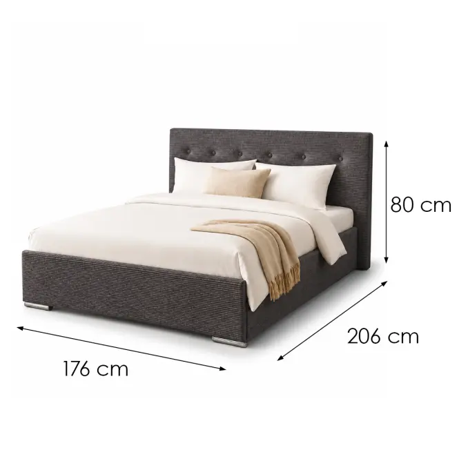Posteľ Mila 160x200 Lincoln 24ln šedá,2