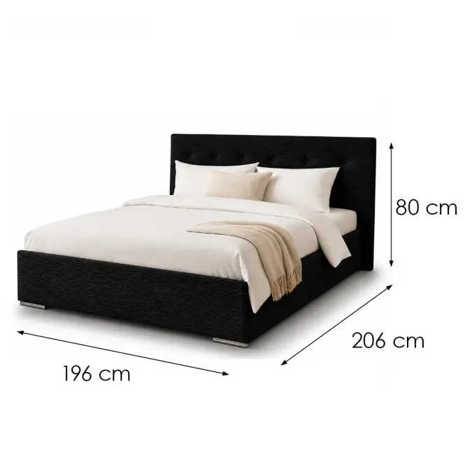 Posteľ Mila 180x200 Lincoln 100ln čierna