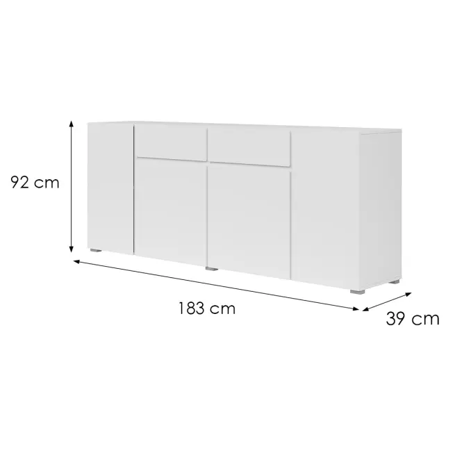 Komoda 4d2s Asymetric 47 Biely