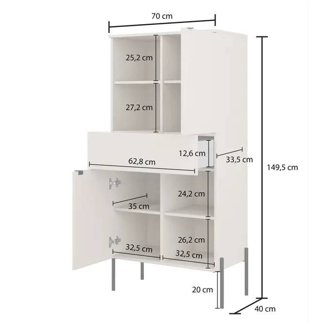 Komoda 2d1s Ore 42 Vysoká Kašmír/Puška,3