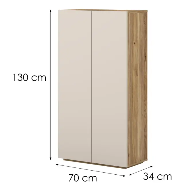 Komoda Vysoká 2d Criss 42 Dub Mauvella/Kašmír,2