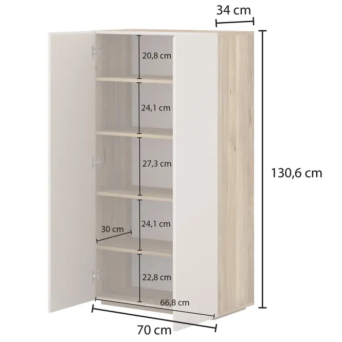 Komoda Vysoká 2d Criss 42 Dub Mauvella/Kašmír,6