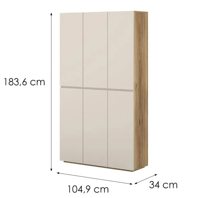 Komoda Vysoká Criss 78 6d Dub Mauvella/Kašmír