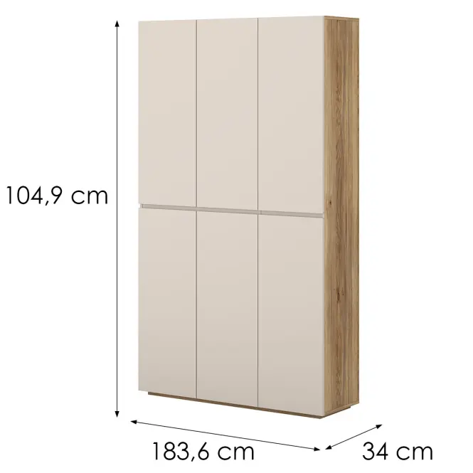 Komoda Vysoká Criss 78 6d Dub Mauvella/Kašmír,2
