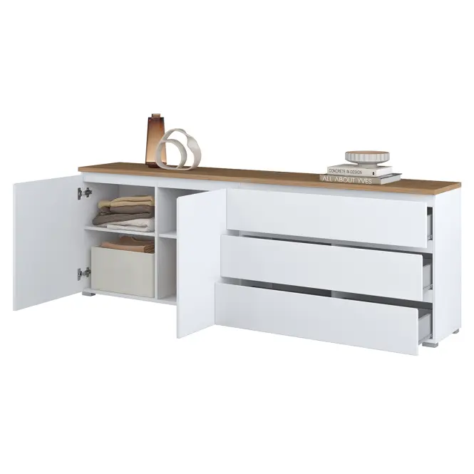 Komoda 2d3s Modo 28 200cm Dub Mauvella/Biely,4