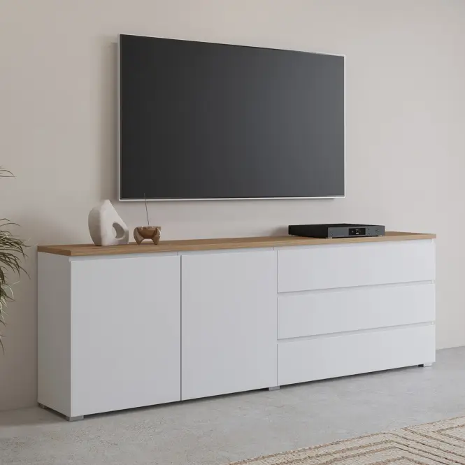 Komoda 2d3s Modo 28 200cm Dub Mauvella/Biely