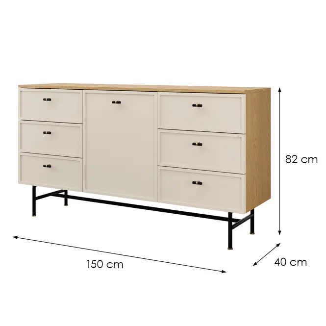 Komoda Elora 6 Dub Jar/Macadamia,2