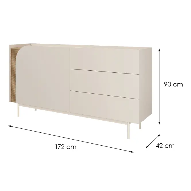 Komoda Carmen 6 Macadamia/Dub Jar,2