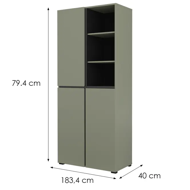 Skriňa Cross 88  Pine Green/Čierna,2