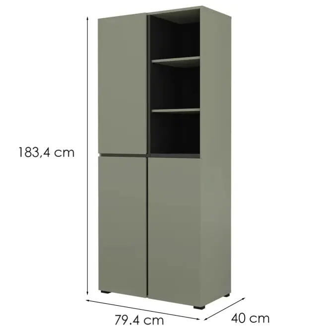 Skriňa Cross 88  Pine Green/Čierna