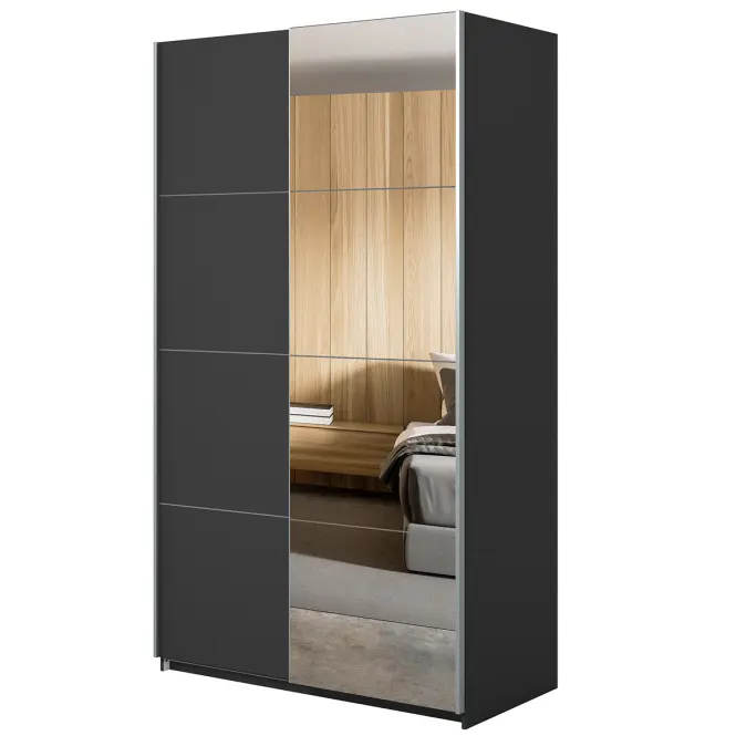 Skriňa 120cm Beta 54  Čierna/Zrkadla,3