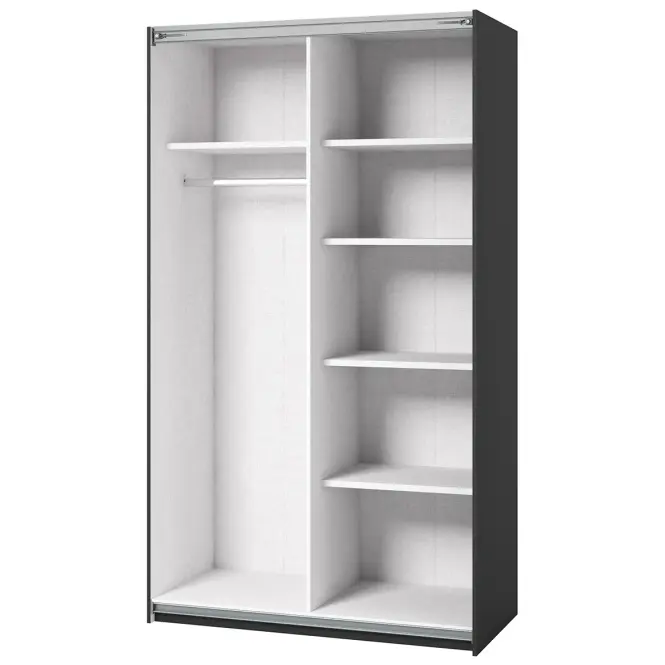 Skriňa 120cm Beta 54  Čierna/Zrkadla,6