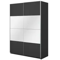 Skriňa 150cm Beta 55  Čierna/Zrkadla