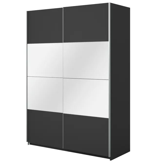 Skriňa 150cm Beta 55  Čierna/Zrkadla