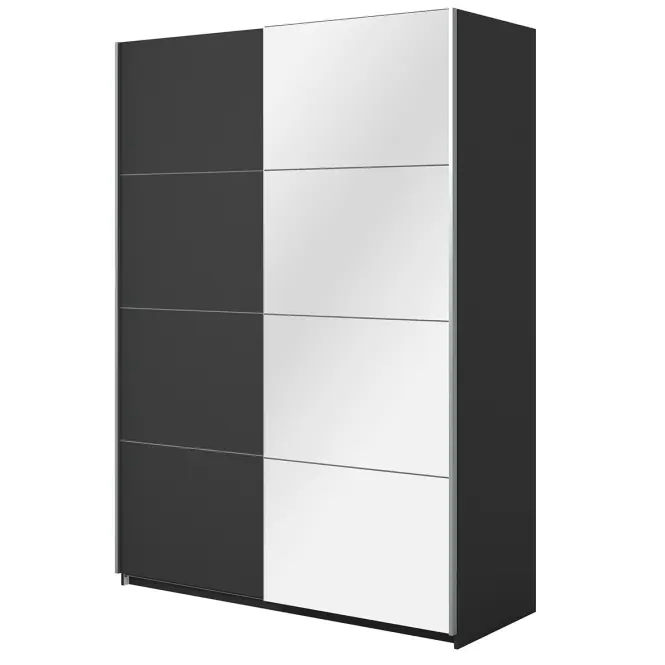 Skriňa 150cm Beta 55  Čierna/Zrkadla,4