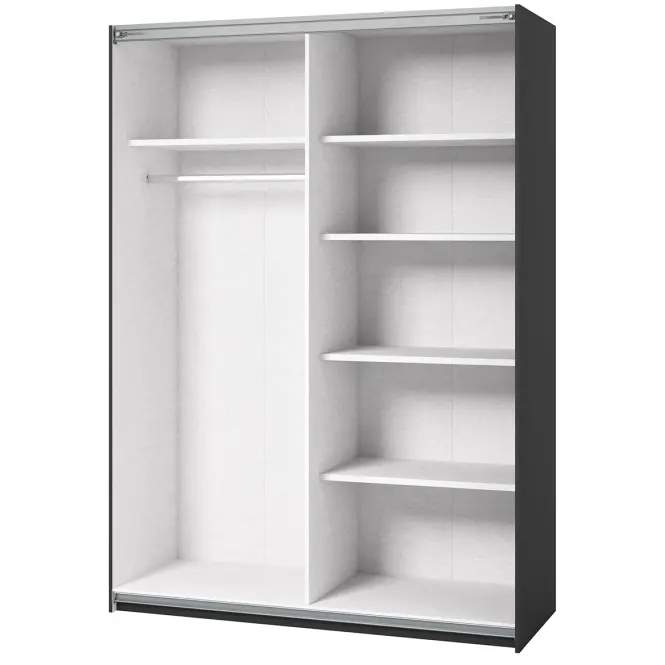 Skriňa 150cm Beta 55  Čierna/Zrkadla,6