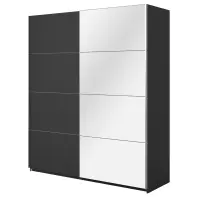 Skriňa 180cm Beta 56  Čierna/Zrkadla
