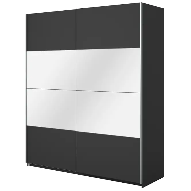 Skriňa 180cm Beta 56  Čierna/Zrkadla,4