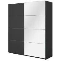 Skriňa 200cm Beta 57  Čierna/Zrkadla