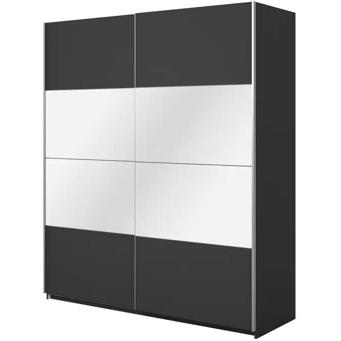 Skriňa 200cm Beta 57  Čierna/Zrkadla,4