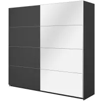 Skriňa 221cm Beta 58  Čierna/Zrkadla