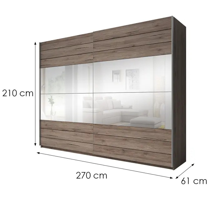 Skriňa 2d + Zrkadla Galaxy 59  San Remo Tmavý,2