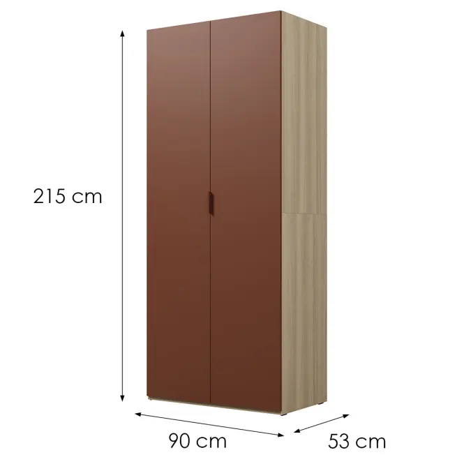 Skriňa 2d Montana 18  Dub/Terracota,2