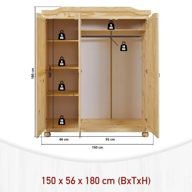 Skriňa 30500110 Bern 3d Borovica Natural,4