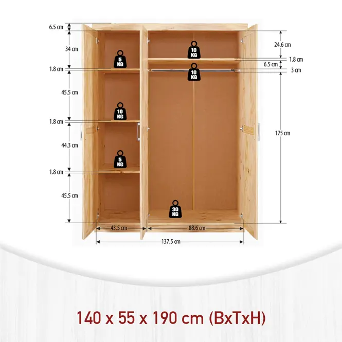Skriňa 30500315 Pelle 3d Borovica Natural,4