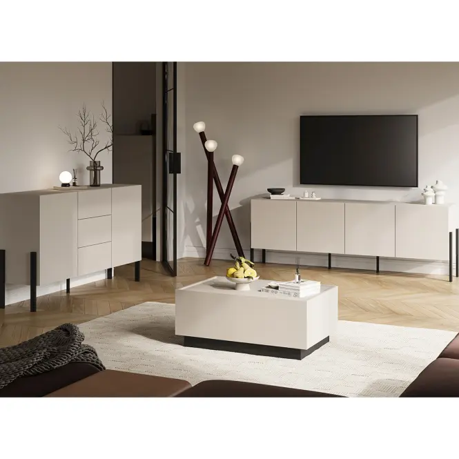 Konferenčný Stolík TEO 96 Kašmír/Čierna Onyx,10