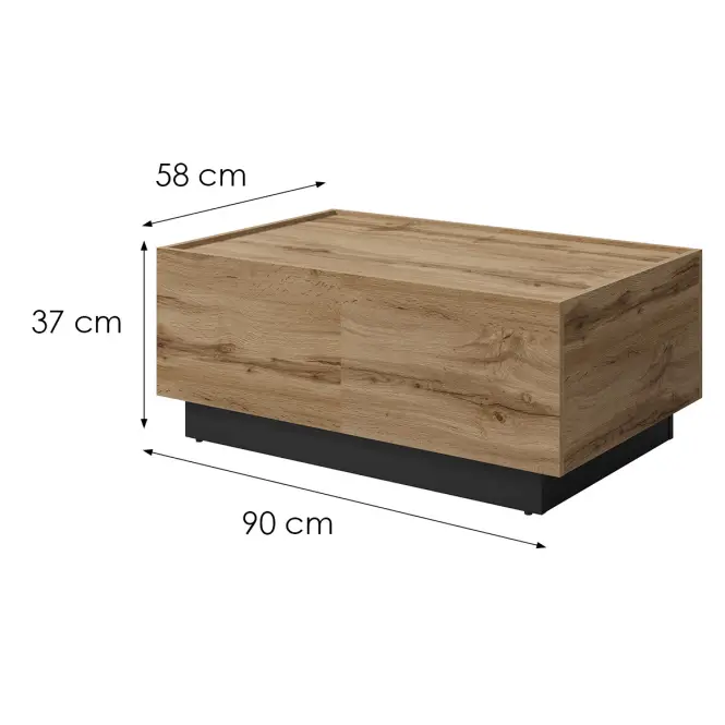 Konferenčný Stolík TEO 96  Dub Wotan/Čierna Onyx