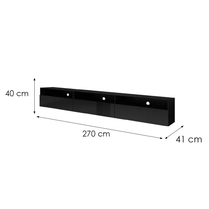TV stolík Athens 40 Čierna/Čierna Lesk,2