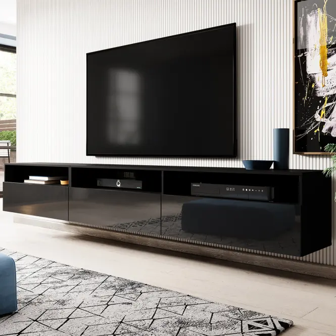 TV stolík Athens 40 Čierna/Čierna Lesk,5