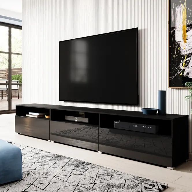TV stolík Athens 40 Čierna/Čierna Lesk,6