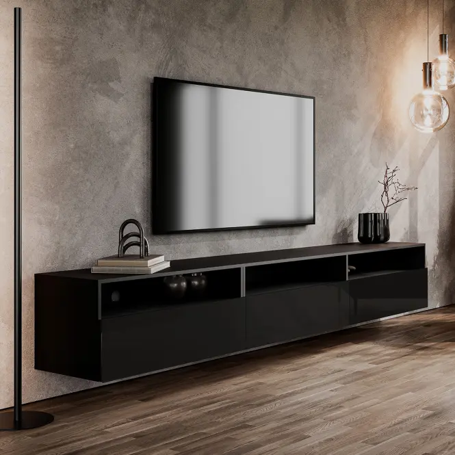 TV stolík Athens 40 Čierna/Čierna Lesk,7