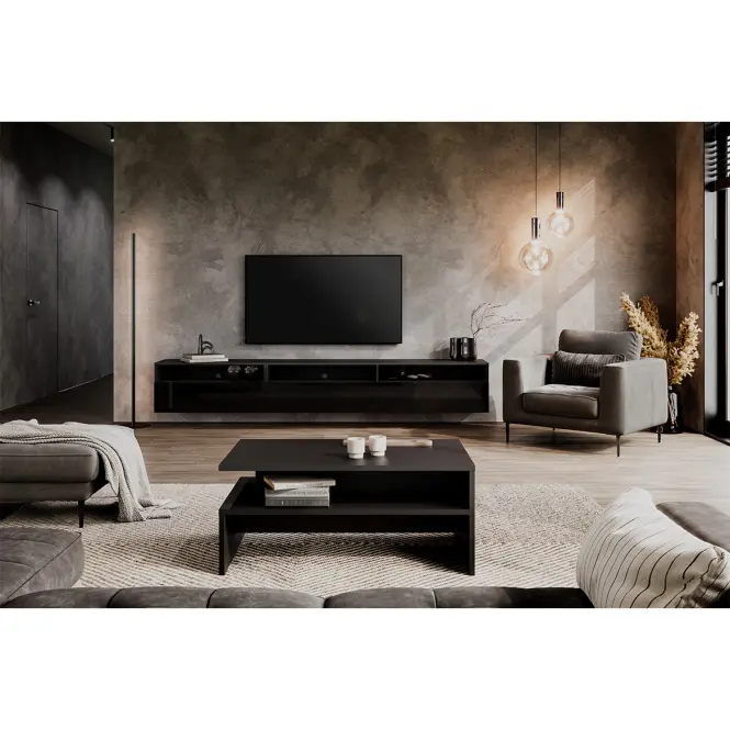TV stolík Athens 40 Čierna/Čierna Lesk,8