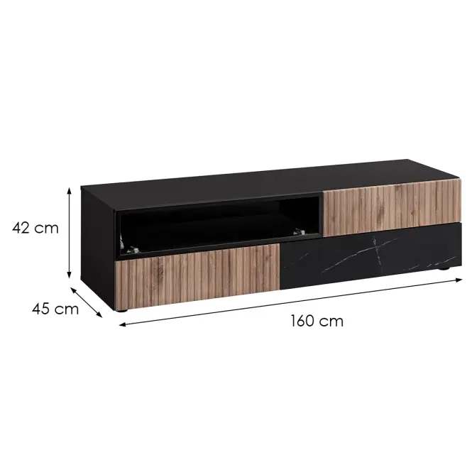 TV stolík Cannes Zmwdv Cs RTV Black/Viking/Marble Black